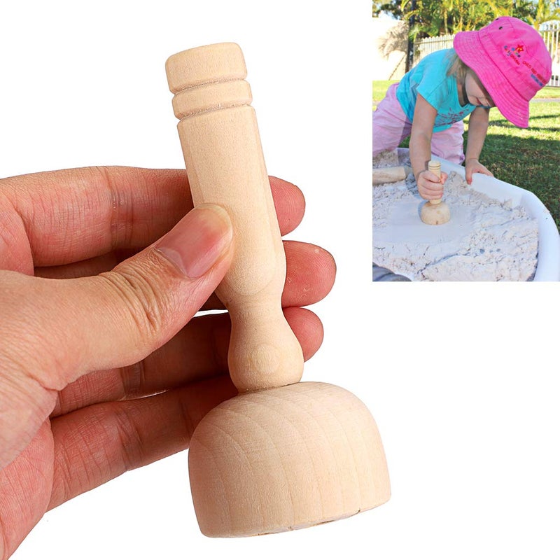 OwnMy Wooden Clay Stamp Set, Wood Playdough Handle Stamps, Wooden Handle Pottery Tools, Set of 4 Clay Modeling Pattern Kit - Image 3